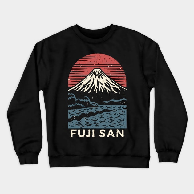 Mount Fuji Japan Travel Crewneck Sweatshirt by ravensart